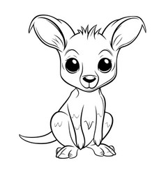 Kangaroo Black And White For Coloring Book