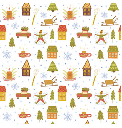 Seamless Pattern With Winter Holiday Elements