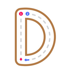 Tracing Alphabet Letter D Uppercase Prewriting