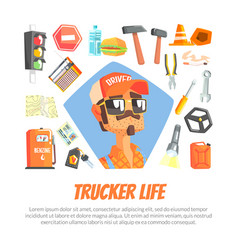 Trucker Life Banner Template Driver Character