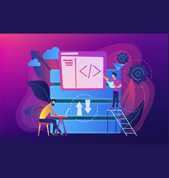 Big data developer header banner Royalty Free Vector Image