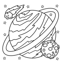 Planet Saturn Coloring Page For Kids