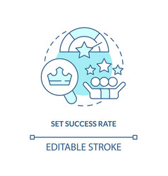 Set Success Rate Turquoise Concept Icon