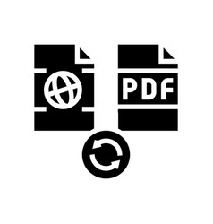 Convert Web Site Page To Pdf File Glyph Icon