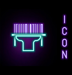 Glowing Neon Line Scanner Scanning Bar Code Icon