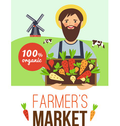 Farmers Market Organic Products Flat Poster