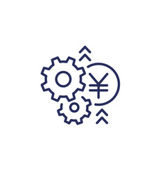 Money Management Icon With Yuan Line Design