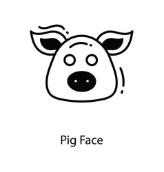 Pig Face Doodle Icon Design Agricult