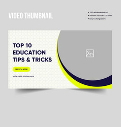 Education Youtube Video Tips Cover Banner Design