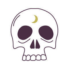 Magic And Occultism Skull With Moon On Forehead