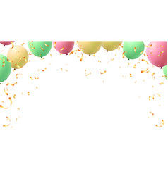 Pastel Balloons Birthday Party Banner Copy Space