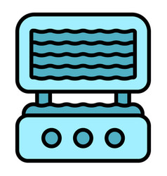 Waffle Maker Icon Flat