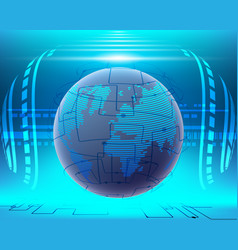 World Map Cyber Data Transformation Internet