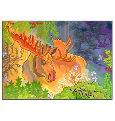 Fantasy Of A Moose In Summer Forest Wildlife