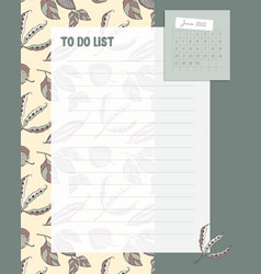 To Do List With Calendar June 2022 On Pattern