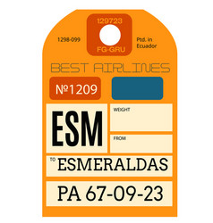 Esmeraldas Airport Luggage Tag