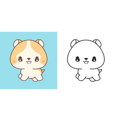 Kawaii Baby Hamster For Coloring Page