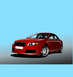 Red Car On The Road 3d