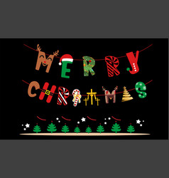 Garland Merry Christmas Greeting Hanging