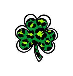 Leopard Print Shamrock Icon Gepard Pattern