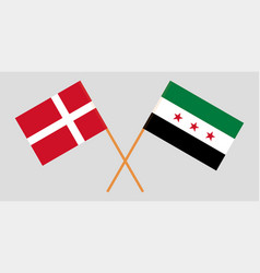 Syrian National Coalition And Denmark Flags