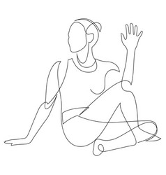 Woman Doing Yoga Half Spinal Twist Pose