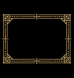 Art Deco Frame Vintage Linear Border Design