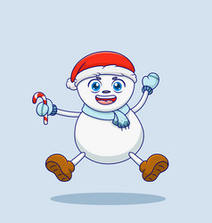 Cute Snowball Carrying Candy Cane Christmas