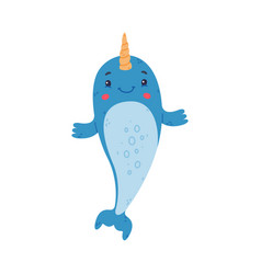 Funny Happy Baby Narwhal Cute Sea Mammal Animal