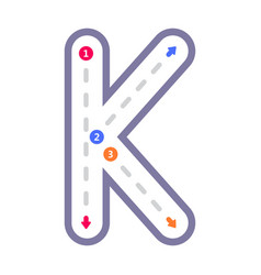 Tracing Alphabet Letter K Uppercase Prewriting