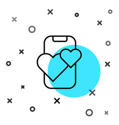 Black Line Dating App Online Mobile Concept Icon