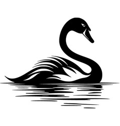 Swan - Black And White Isolated Icon