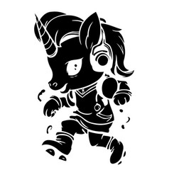 A Cute Unicorn With Headphones Cartoon Style