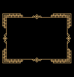 Art Deco Frame Vintage Linear Border Design