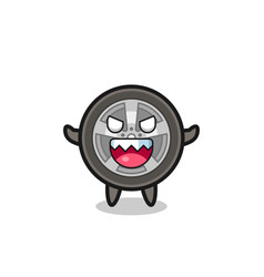 Evil Car Wheel Mascot Character