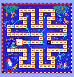 Board Game For Little Children With A Dice Winter