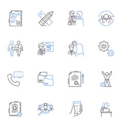 Desk Provisions Line Icons Collection Pen Paper