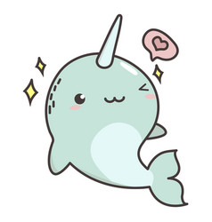 Kawaii Narwhal Flat High Quality