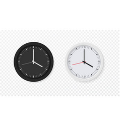 Wall Clock Realistic Black And White Watch Round