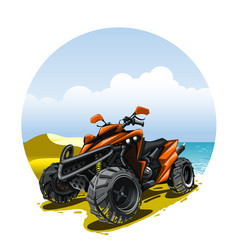 Atv Quad Bike On Background Of The Beach Sea Shore