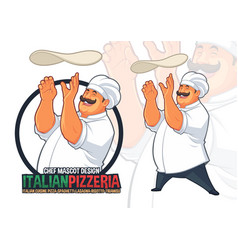 Italian Chef Tossing Pizza Dough