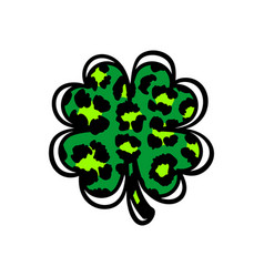 Leopard Print Clover Icon Four Leaf Clover Icon