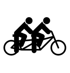 Two People On Tandem Bicycle Ride Together Bike