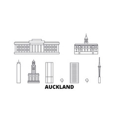 New Zealand Auckland Line Travel Skyline Set