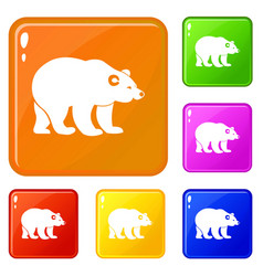 Bear Icons Set Color