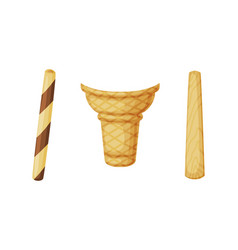 Empty Waffle Cone As Container For Dessert