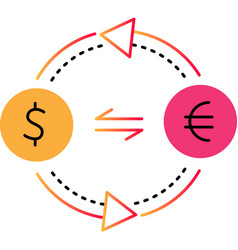 Exchange Money Line Icon Currency Convert