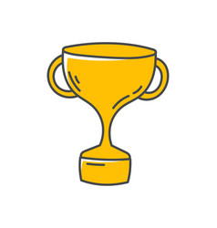 Isolated Doodle Icon Golden Goblet Prize