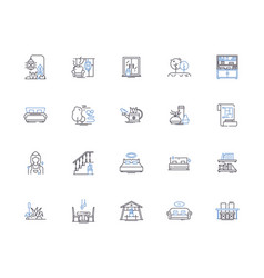 Living At Home Outline Icons Collection Dwell