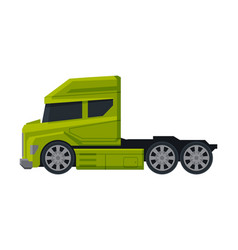 Modern Green Semi Truck Cargo Delivery Vehicle